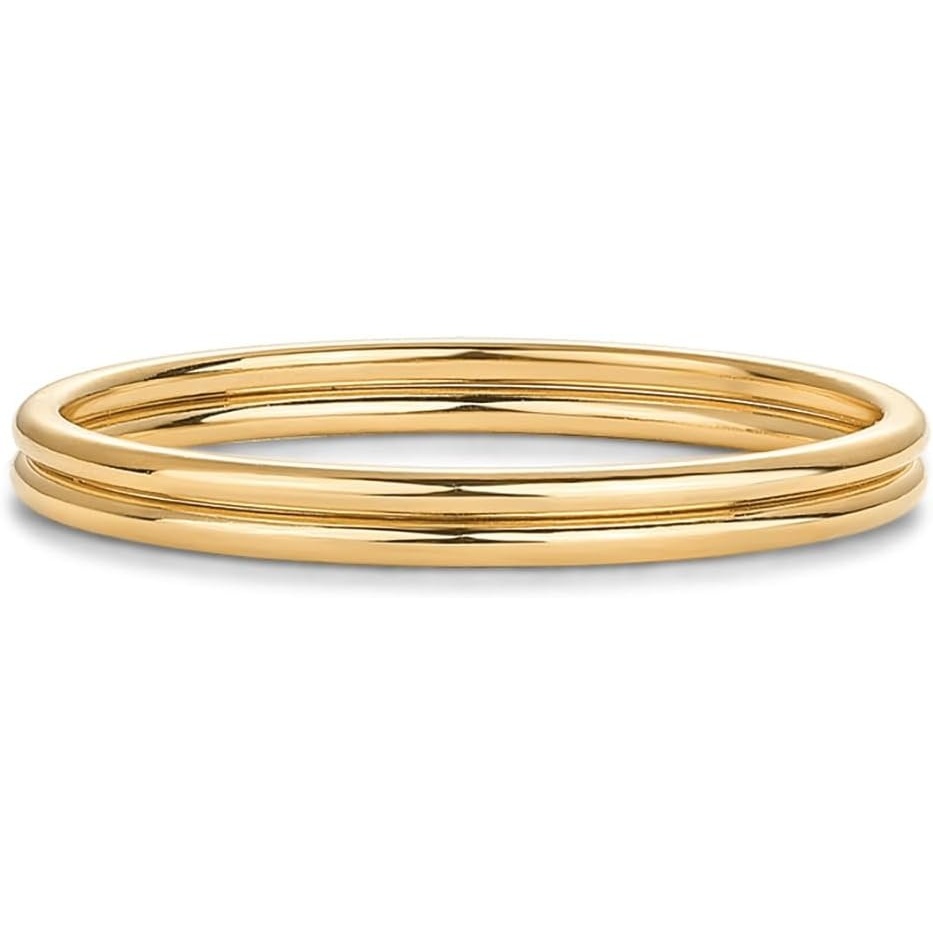 image:imagePAVOI 14K Gold Plated Stackable Ring Pack for Women Waterproof Stainless Steel Dainty Layering Thin Rings SetYellow Gold