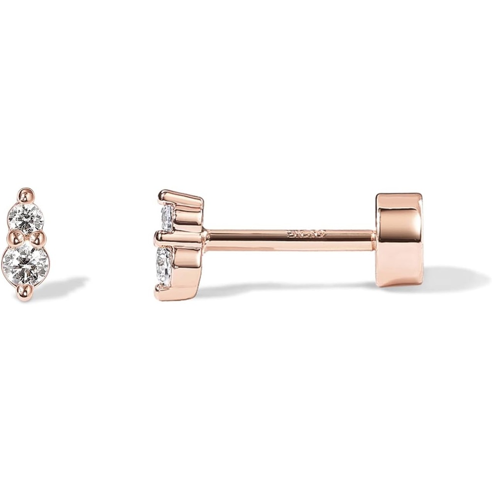 image:imagePAVOI 14K Gold Plated Sterling Silver Posts Dainty Mini MultiShape Flat Back Stud Earring Pack for Women Helix Cartilage Piercing JewelryDeux
