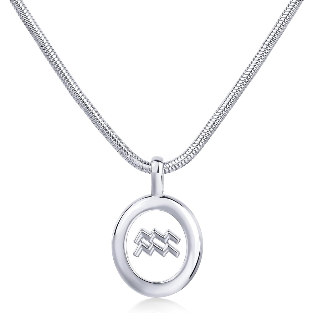 image:imagePAVOI 14K Gold Plated Unique Floating Astrology Pendant Necklace for Women Horoscope Charm Necklace Dainty Zodiac GiftsWhite Gold