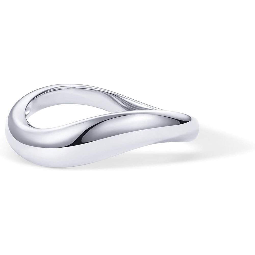 image:imagePAVOI 14K Gold Plated Wavy Stackable Ring for Women  Twisted Wave Band  Delicate Eternity RingsWhite Gold