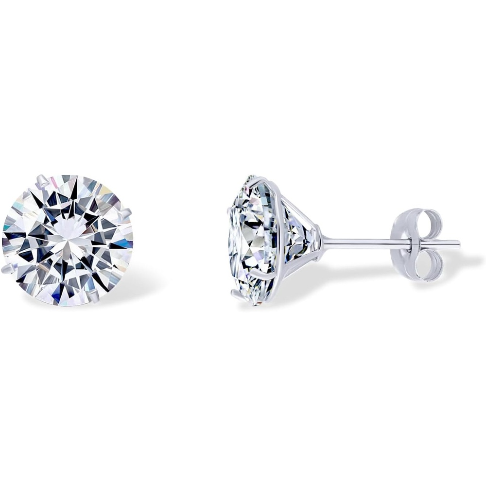 image:imagePAVOI 14K Real Gold Studs Moissanite Earrings for Women 024 Carat Round Lab Created Moissanite Stone Solid Gold Stud Earrings Men1CTPair 5mm