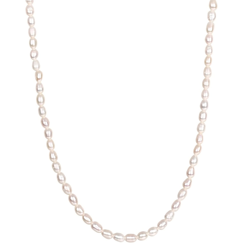 image:imagePAVOI 14K18K Gold Plated Dainty Pearl Necklaces for Women Station Beaded Choker Paperclip Chain Gold Pearl Necklace Bridal JewelryYellow Gold