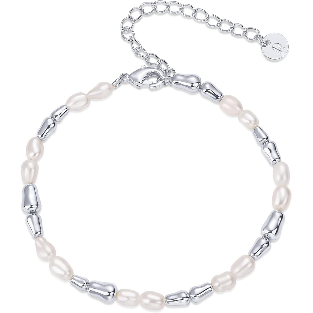 image:imagePAVOI 18K Gold Plated Beaded Freshwater Cultured Pearl Bracelet for Women  Dainty Bracelet with Pearl BeadsPearls  Gold Beads