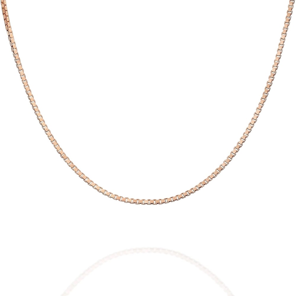 image:imagePAVOI 22K Gold Plated Chain Necklace For Women Italian Solid 925 Sterling Silver Necklace for Men Cuban Link Rope Snake amp Rope DiamondCut Herringbone Trendy Unisex JewelryRose Gold