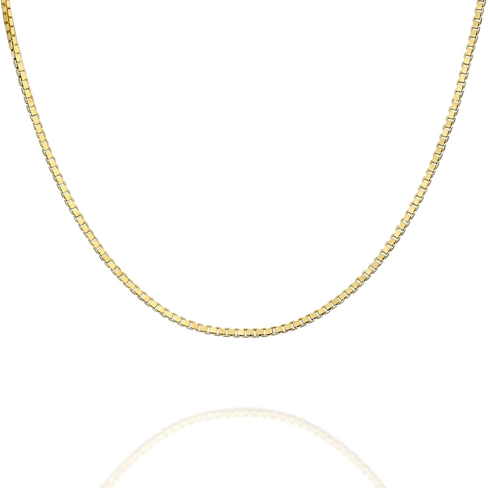 image:imagePAVOI 22K Gold Plated Chain Necklace For Women Italian Solid 925 Sterling Silver Necklace for Men Cuban Link Rope Snake amp Rope DiamondCut Herringbone Trendy Unisex JewelryYellow Gold