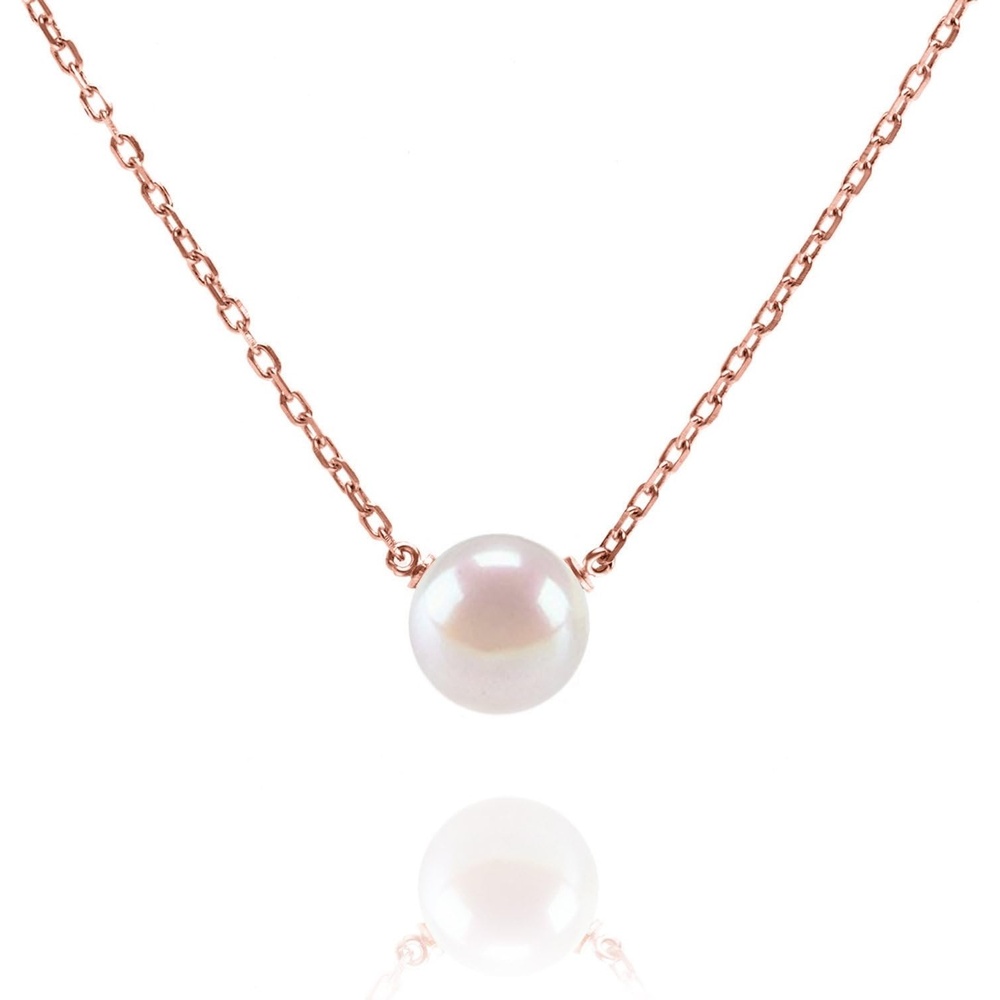 image:imagePAVOI Handpicked AAA Freshwater Cultured Single Pearl Necklace Pendant Gold Necklaces for WomenRose Gold