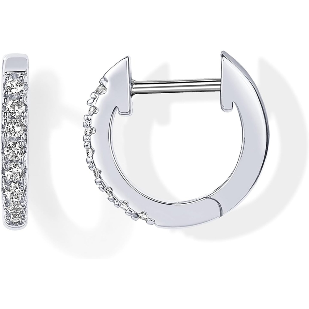 image:imagePAVOI Small Gold Hoop Earrings for Women  14K Gold Plated Huggie Earring  Hypoallergenic Earring Set  Dainty Huggie Hoops with 925 Sterling Silver Posts  Cartilage Hoop EarringsWhite Gold