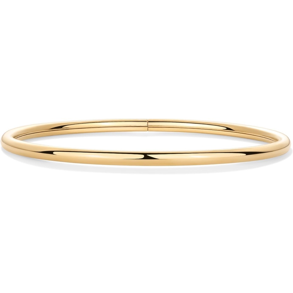 image:imagePAVOI Waterproof Bangle Bracelet for Women  14K Gold Plated Classic Lightweight Stacking Stainless Steel Bracelet  Single amp 2Pack BanglesYellow Gold
