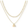 Gold plated pendant necklace with cubic zirconia stones and a Singapore chain