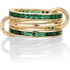 Chunky Bands & Green CZ - Yellow Gold