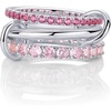Chunky Bands & Fuschia CZ - White Gold