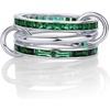 Chunky Bands & Green CZ - White Gold