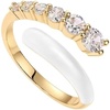 Yellow Gold - White Enamel