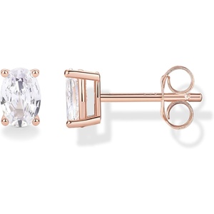 PAVOI 14K Gold Plated 925 Sterling Silver Cubic Zirconia Stud Earrings for Women – Simulated Diamond CZ Earrings(Rose Gold)