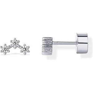 PAVOI 14K Gold Plated 925 Sterling Silver Posts Mini Stud Flat Back Earrings for Women | Helix Cartilage Piercing Jewelry | Dainty Pearl Star Cluster Cubic Zirconia Lotus Climber Screw Backs(CZ Cluster)