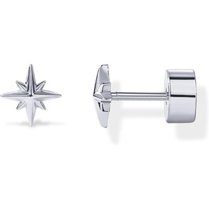 PAVOI 14K Gold Plated 925 Sterling Silver Posts Pair of Flat Back Stud Earrings for Women | Cartilage Helix Piercing | Heart Moon Snake Smiley Butterfly Yin and Yang North Star Earring – Valentines Day Trendy Jewelry(North Star)