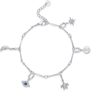 PAVOI 14K Gold Plated Adjustable Bracelet for Women | Twisted Bar & Paperclip Charm Chain Bracelets with Moon, Evil Eye, Teddy Bear, Valentines Day Heart Lock, Airplane, Dog, Cowboy Boot, Cat, Cupid & More | Fashion Jewelry(Turtle)