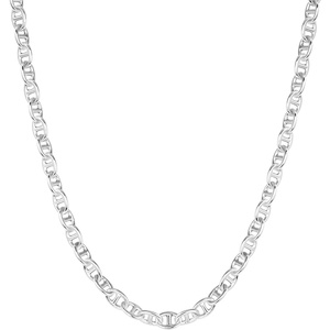 PAVOI 14K Gold Plated Adjustable Link Chain Necklace for Women | Box Rope Sphere Bead Serpentine Anchor Mariner Gold Chain Necklaces(White Gold)