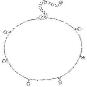PAVOI 14K Gold Plated Anklet for Women – Trendy Link Chain Ankle Bracelet Summer Jewelry – Boho Dainty Anklets with Cubic Zirconia, Beaded, Evil Eye, Star, Station, Pearls Adjustable Gold Jewelry(Dot)
