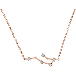 PAVOI 14K Gold Plated Astrology Constellation Horoscope Zodiac Necklace 16-18″(Rose Gold)