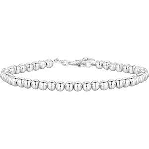 PAVOI 14K Gold Plated Beaded Bracelet for Women | Stackable Gold Bead Bracelet | Adjustable Dainty Gold Jewelry(White Gold)