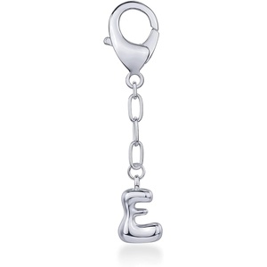 PAVOI 14K Gold Plated Bubble Letter Bag Charm for Handbags – Gold Initial Letter Keychain for Women – Chunky Purse Charm Gift(E)