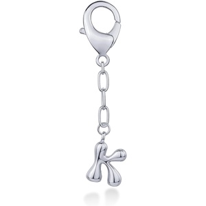 PAVOI 14K Gold Plated Bubble Letter Bag Charm for Handbags – Gold Initial Letter Keychain for Women – Chunky Purse Charm Gift(K)