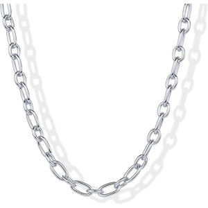 PAVOI 14K Gold Plated Chunky Chain Choker Necklaces for Women | Gold Statement Graduated Link Chain Necklace | Bold Oval Link Barbell Links Paperclip Chains(Oval Chain)