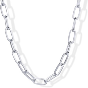 PAVOI 14K Gold Plated Chunky Chain Choker Necklaces for Women | Gold Statement Graduated Link Chain Necklace | Bold Oval Link Barbell Links Paperclip Chains(Paperclip)