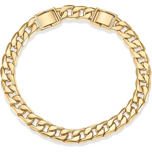 PAVOI 14K Gold Plated Chunky Curb Chain Anklet for Women | Lightweight Flat Curb Link Chain Anklets(Yellow Gold)