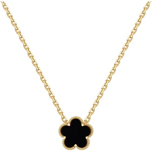 PAVOI 14K Gold Plated Clover Necklaces for Women – Lucky Four Leaf Clover Necklace Pendant – Trendy Flower Black Onyx Gemstone Mother of Pearl Jewelry Gifts(Yellow Gold)