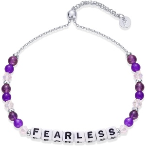 PAVOI 14K Gold Plated Colored Mantra Evil Eye Beaded Gemstone Bracelets for Women | Adjustable Friendship Beaded Bracelets with Words | I Am Enough Fearless Breathe Good Energy In My Era Grateful You Got This Affirmation Bracelet(Fearless)