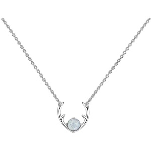 PAVOI 14K Gold Plated Created White Opal Necklace | Opal Necklaces for Women(White Gold / White Opal)