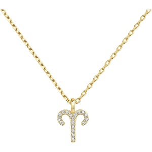 PAVOI 14K Gold Plated Cubic Zirconia Astrology Necklaces for Women – Zodiac Pendant Jewelry Gifts – Zodiac Sign Pendant Necklaces(Aries)
