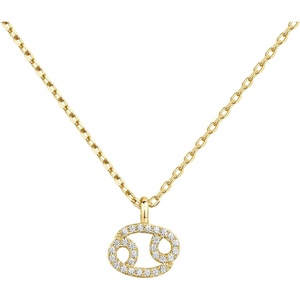 PAVOI 14K Gold Plated Cubic Zirconia Astrology Necklaces for Women – Zodiac Pendant Jewelry Gifts – Zodiac Sign Pendant Necklaces(Cancer)