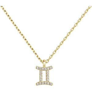 PAVOI 14K Gold Plated Cubic Zirconia Astrology Necklaces for Women – Zodiac Pendant Jewelry Gifts – Zodiac Sign Pendant Necklaces(Gemini)