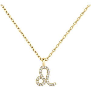 PAVOI 14K Gold Plated Cubic Zirconia Astrology Necklaces for Women – Zodiac Pendant Jewelry Gifts – Zodiac Sign Pendant Necklaces(Leo)