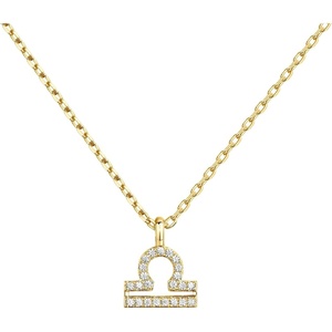 PAVOI 14K Gold Plated Cubic Zirconia Astrology Necklaces for Women – Zodiac Pendant Jewelry Gifts – Zodiac Sign Pendant Necklaces(Libra)