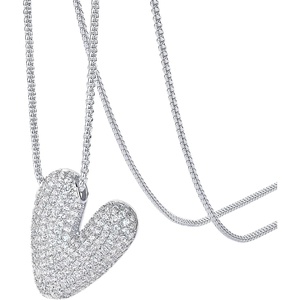 PAVOI 14K Gold Plated Cubic Zirconia Bubble Letter Initial Necklaces for Women | Gold Balloon Necklace Letter | Chunky Pendant Necklaces(-V)