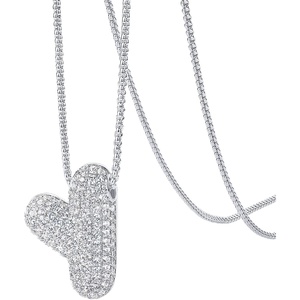 PAVOI 14K Gold Plated Cubic Zirconia Bubble Letter Initial Necklaces for Women | Gold Balloon Necklace Letter | Chunky Pendant Necklaces(-Y)