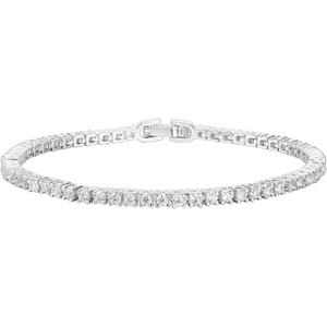 PAVOI 14K Gold Plated Cubic Zirconia Classic Tennis Bracelet | Gold Bracelets for Women | 2mm CZ, Size 6.5-7.5 Inch(White Gold)