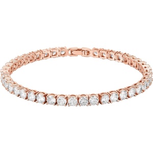 PAVOI 14K Gold Plated Cubic Zirconia Classic Tennis Bracelet | Gold Bracelets for Women | 4mm CZ(Rose Gold)
