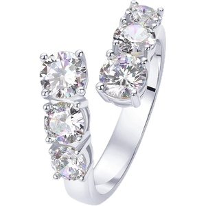 PAVOI 14K Gold Plated Cubic Zirconia Crossover Chunky Eternity Ring for Women | Open Twist Stackable Bands | CZ Statement Rings(White Gold)
