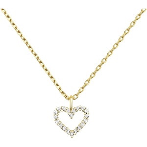 PAVOI 14K Gold Plated Cubic Zirconia Heart Necklace | Cute Dainty Love Pendant Necklaces for Women – Valentines Day Trendy Jewelry(Yellow Gold)