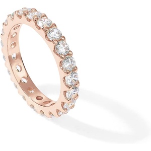 PAVOI 14K Gold Plated Cubic Zirconia Stackable Eternity Ring – 3.0mm Gold Wedding Ring for Women – Promise Band Stacking Jewelry – Trendy Wedding Bands for women(Rose Gold)