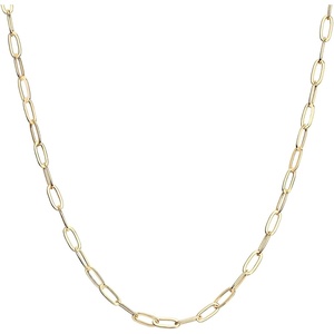 PAVOI 14K Gold Plated Curb Paperclip Box Sphere Bead Snake Herringbone and Figaro Chain Adjustable Necklace(18K Yellow Vermeil)