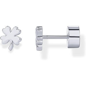 PAVOI 14K Gold Plated Dainty Flat Back Earrings for Women – Hypoallergenic Sterling Silver Posts Helix Cartilage Piercing Jewelry – Emoji Motif Bow Celestial Flatback Gold Stud Earrings Screw Back(Clover)