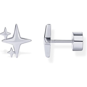 PAVOI 14K Gold Plated Dainty Flat Back Earrings for Women – Hypoallergenic Sterling Silver Posts Helix Cartilage Piercing Jewelry – Emoji Motif Bow Celestial Flatback Gold Stud Earrings Screw Back(Sparkle)