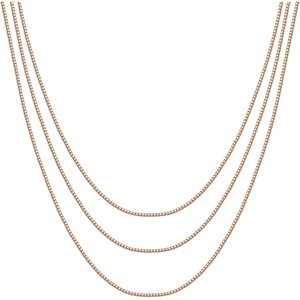 PAVOI 14K Gold Plated Dainty Layering Necklaces for Women | Snake Chain, Curb Link, Paperclip Layered Chains | Trendy Layering Necklace(Rose Gold)