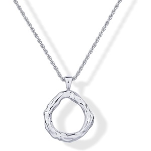 PAVOI 14K Gold Plated Dainty Statement Pendant Necklaces for Women – Hammered Circle Beachy Summer Conch Seashell Pendants – Knit Tightened Rope Chain Necklace(White Gold)